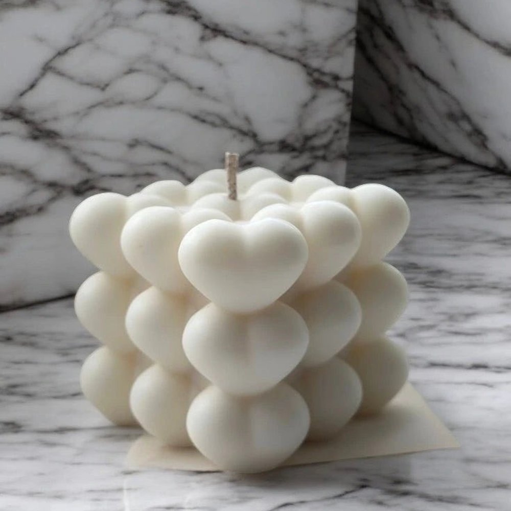 Vela Cubo Corazones